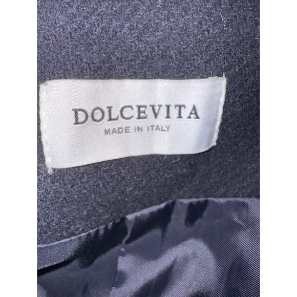 Dolce Vita Black Gray Chevron Wool Blazer Coat Jacket L Business City Office - Picture 5 of 10